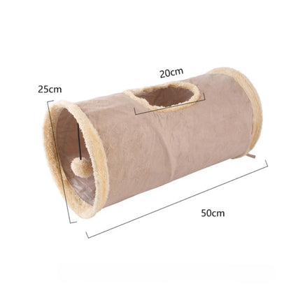 Tunnel pliable en peluche pour chat, jouets pour animaux de compagnie