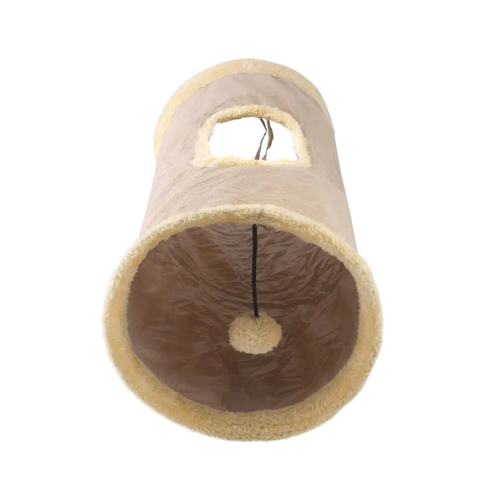 Tunnel pliable en peluche pour chat, jouets pour animaux de compagnie